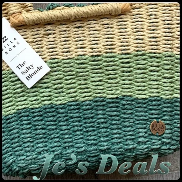 ☀️ BILLABONG x The Salty Blonde Ride The Waves Straw Bag - Picture 7 of 8